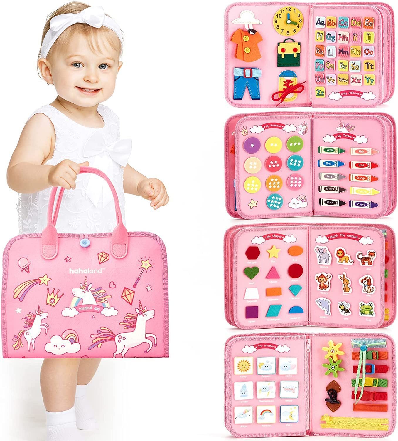 Children's Learning Board Early Education Toys Life Common Sense Dressing Lace-up Felt Bag Toddler Felt Busy Board