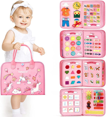 Children's Learning Board Early Education Toys Life Common Sense Dressing Lace-up Felt Bag Toddler Felt Busy Board